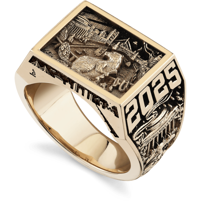 10k Yellow Gold, Antiqued Finish